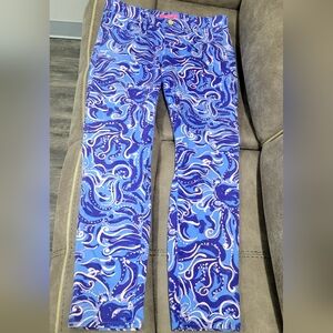 Lilly Pulitzer Blue & White Skinny Jeans - Swirl Print